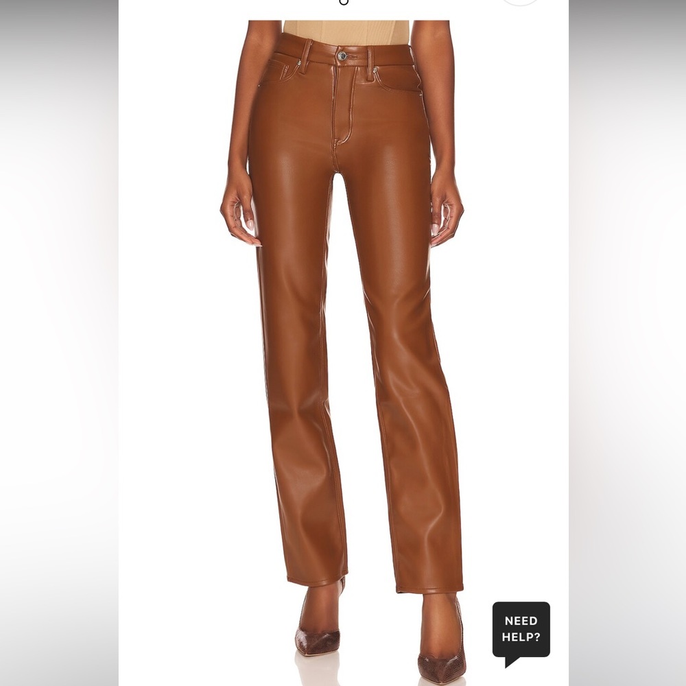 Good American Better Than Leather Faux Good Icon Pants Burnt Caramel 6 / 28